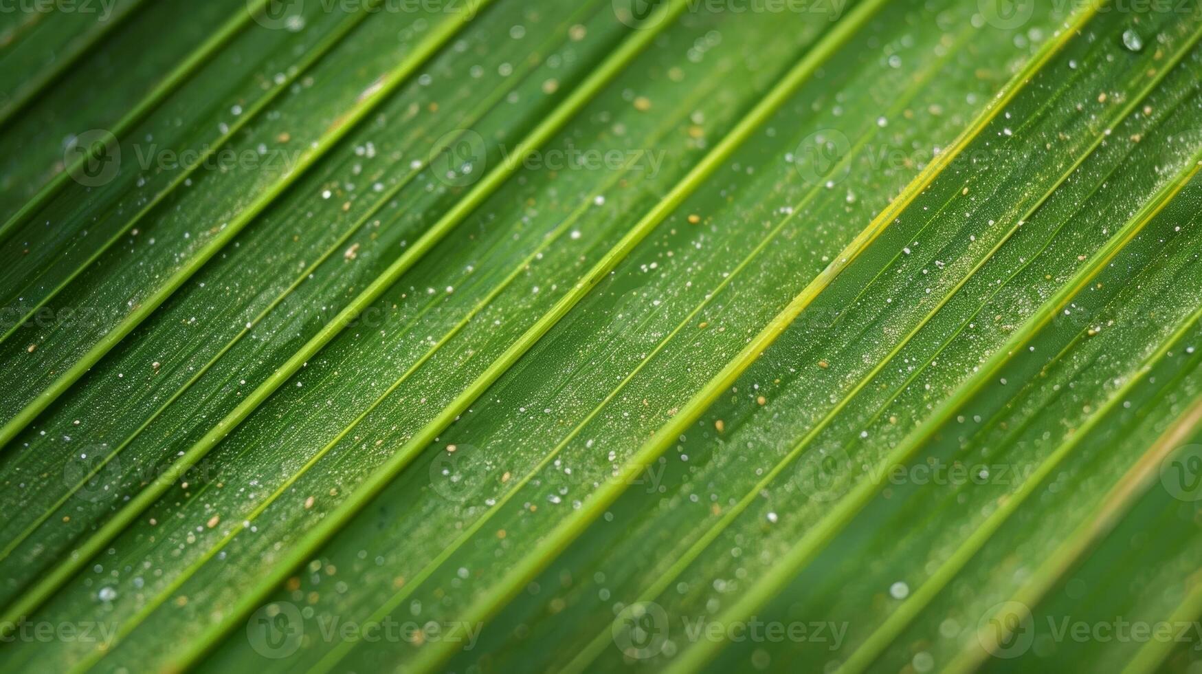 Upon closer inspection tiny grains of sand can be seen clinging to the fibers of the palm leaf evidence of its natural environment photo