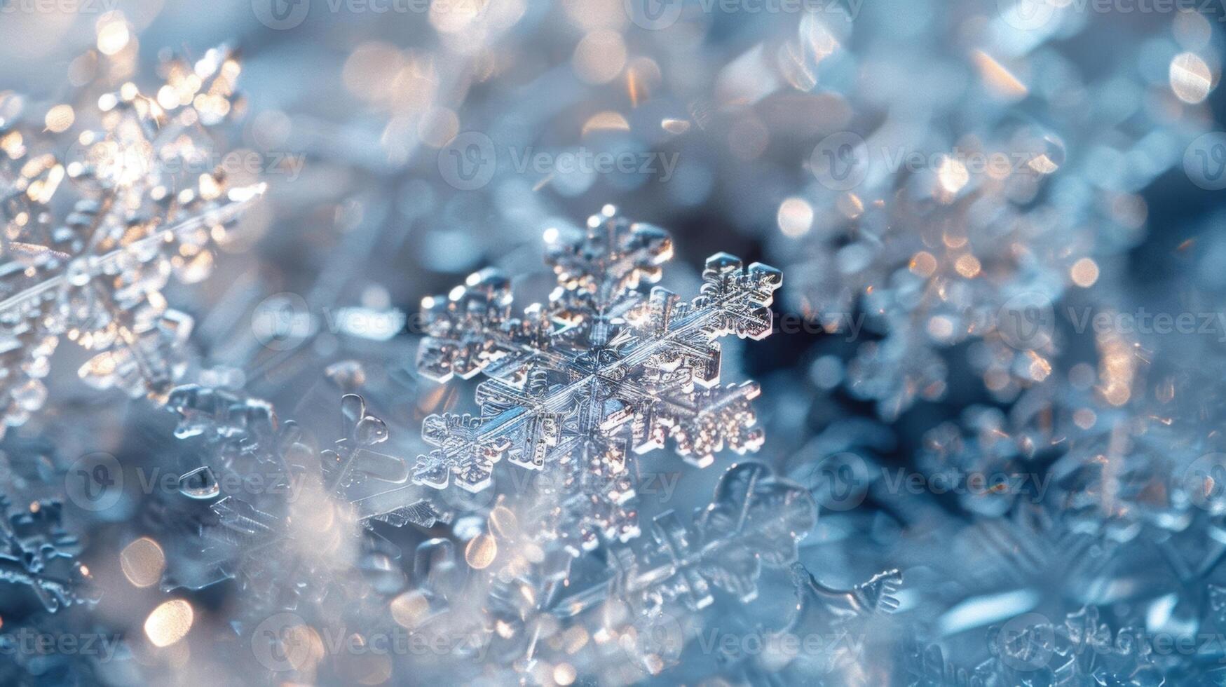 Sparkling shards of snowflakes their edges sharp and precise like a geometric puzzle photo