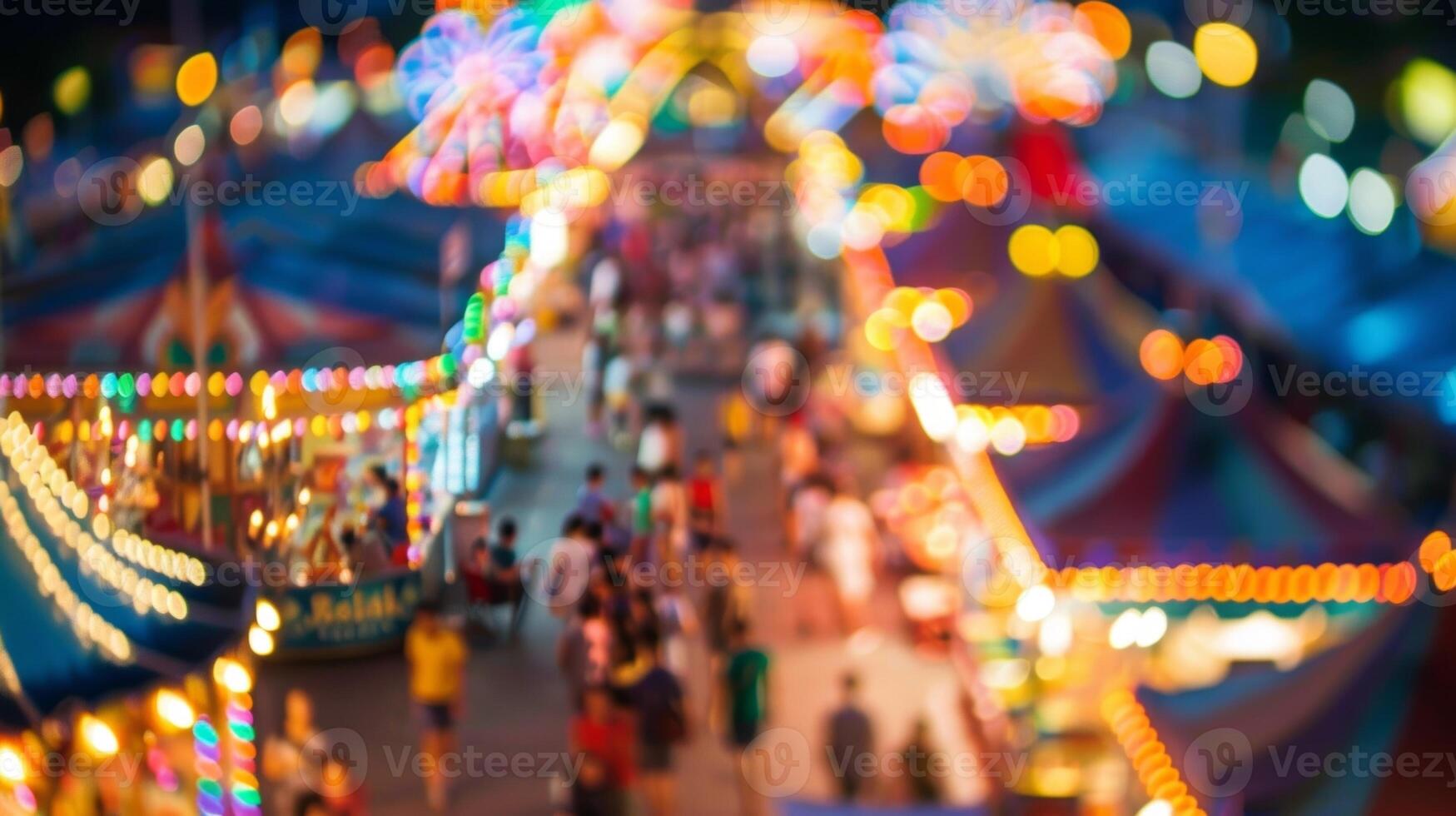 Blurred view of a cultural fair with a wide range of activities and cultural exhibits photo