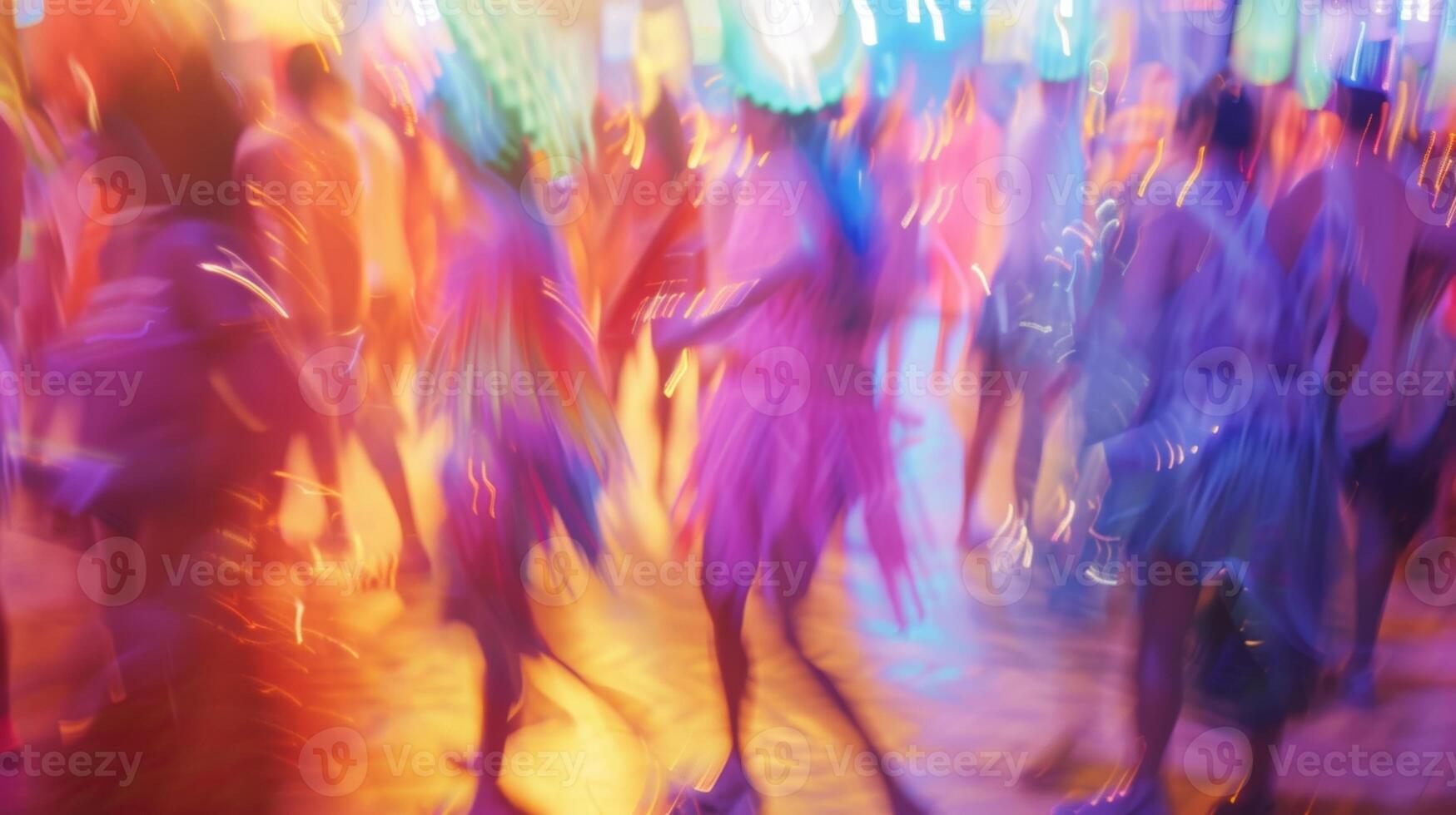 Hazy scene of a colorful festival capturing the excitement and energy of the cultural performances photo