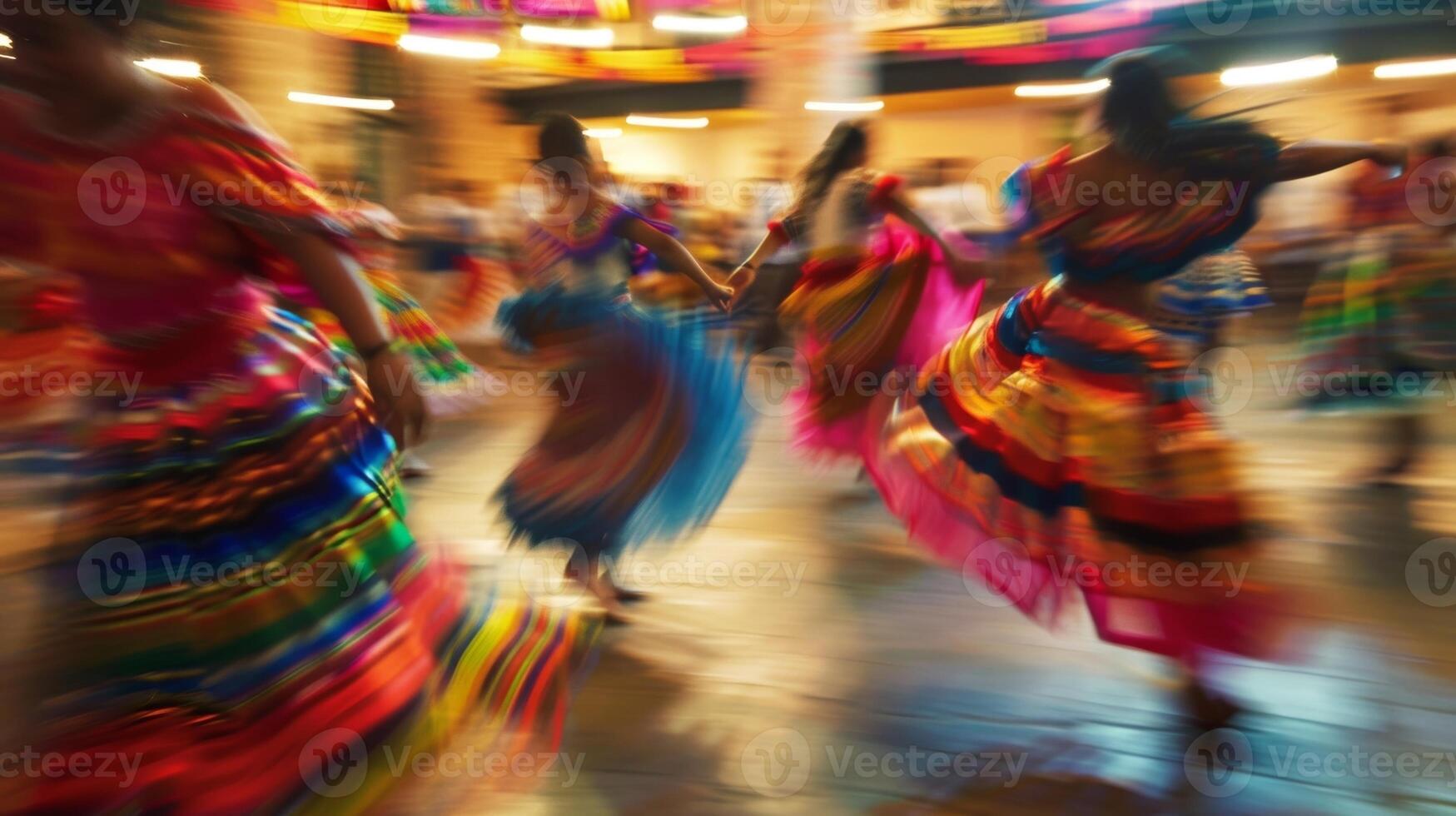 Gentle blurs of dancers honoring their heritage through the art of cultural dance photo