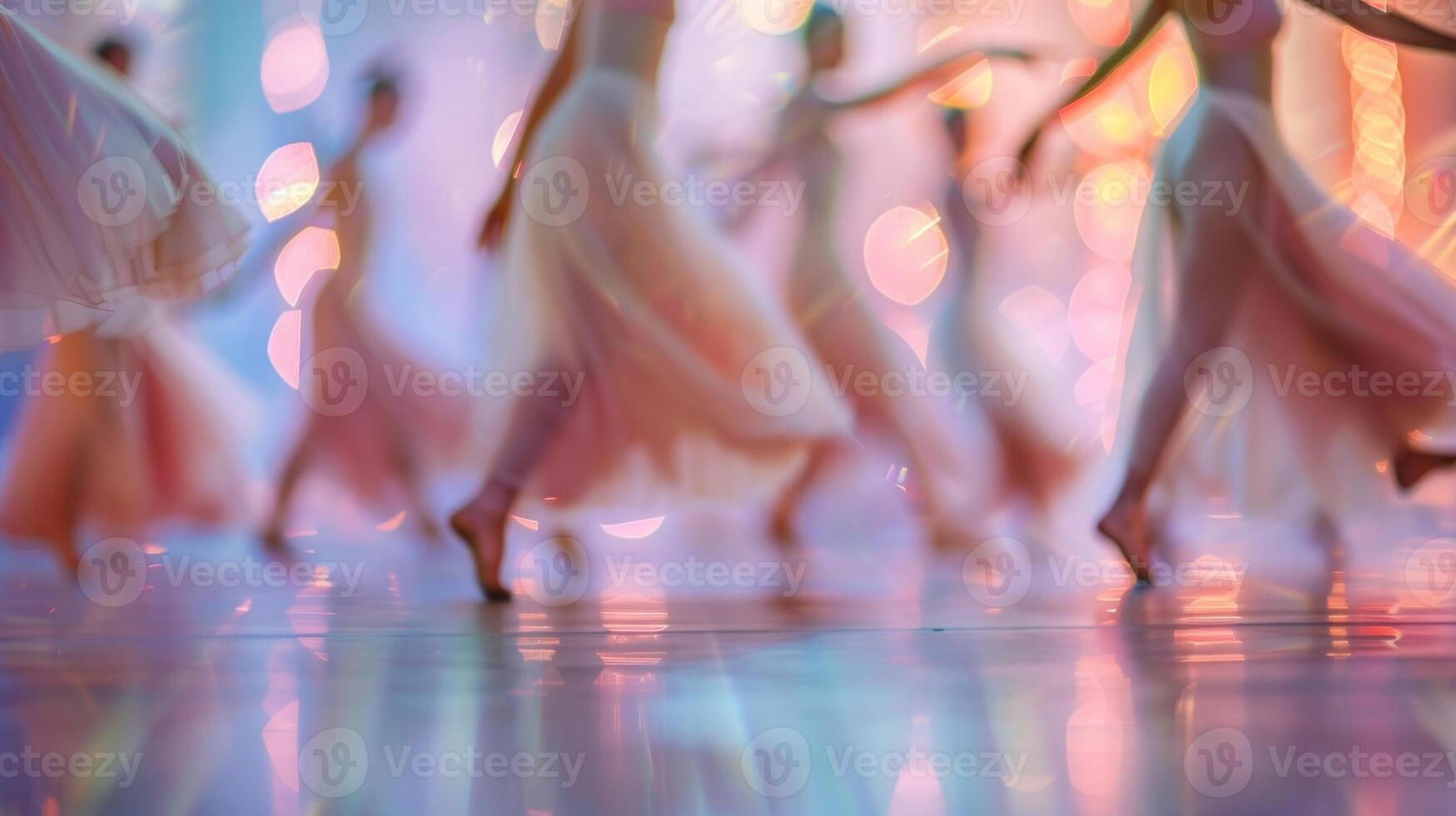 A dreamlike scene of graceful blur and gentle music as the dancers perfect their craft photo