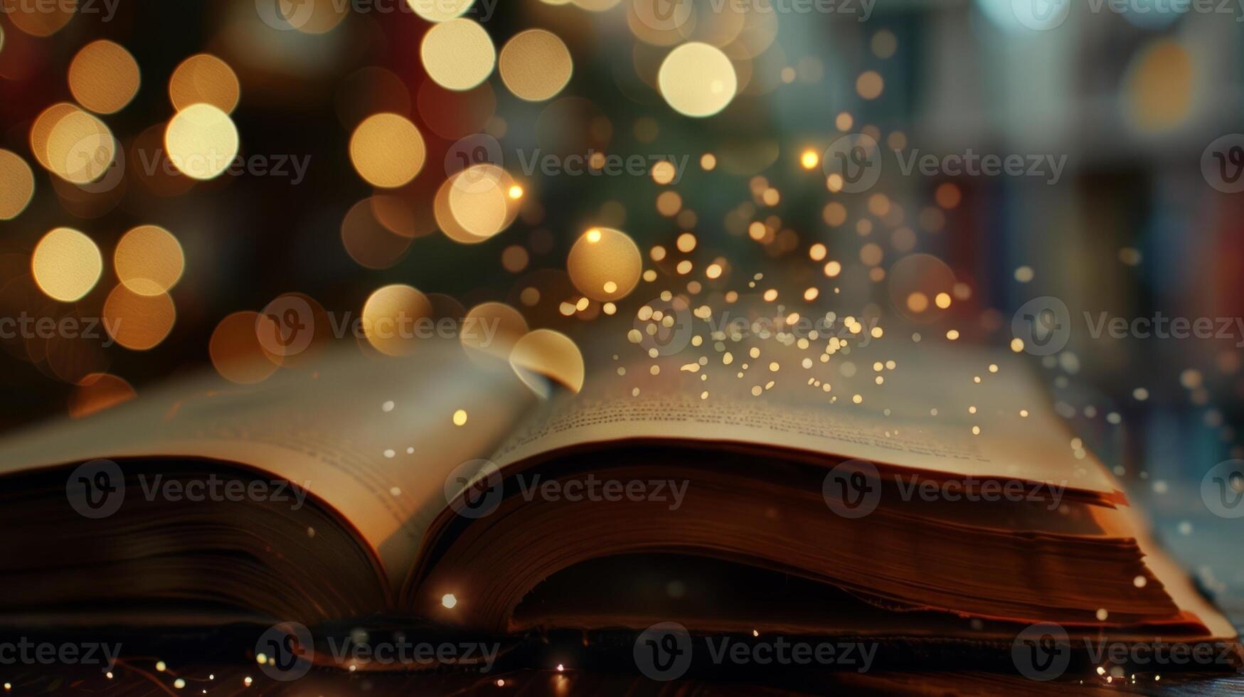 The librarys background of hushed whispers and rustling pages photo