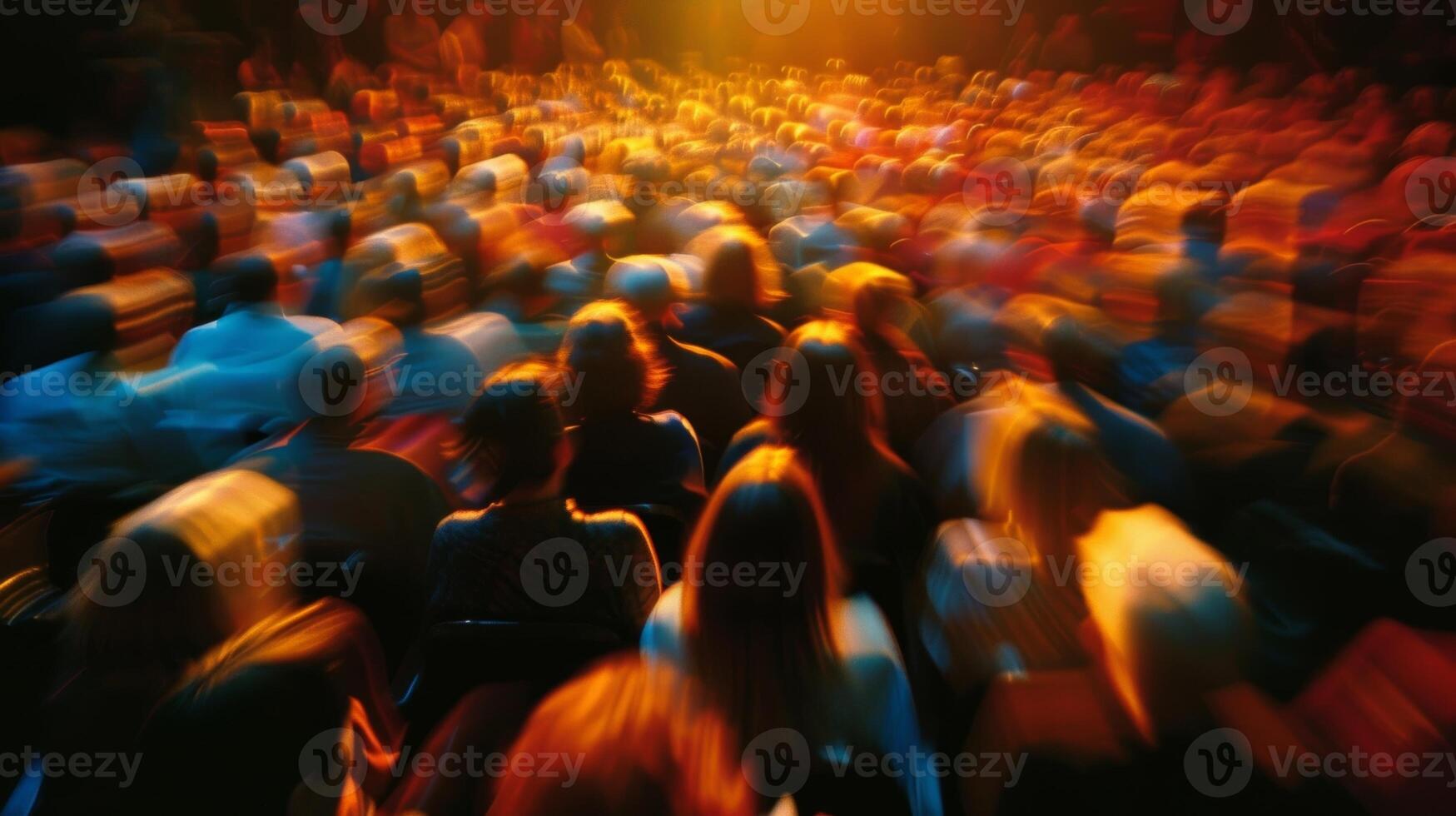 The audiences faces blurred together blended by the shared experience of the theater photo