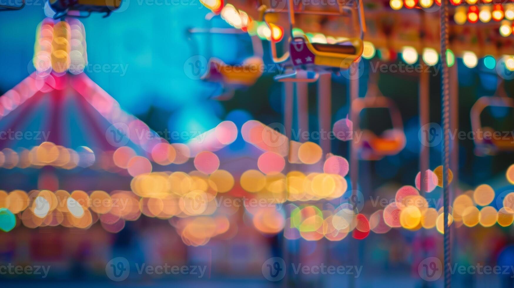 A vibrant defocused setting beckons visitors to the whimsical world of the outdoor carnival photo