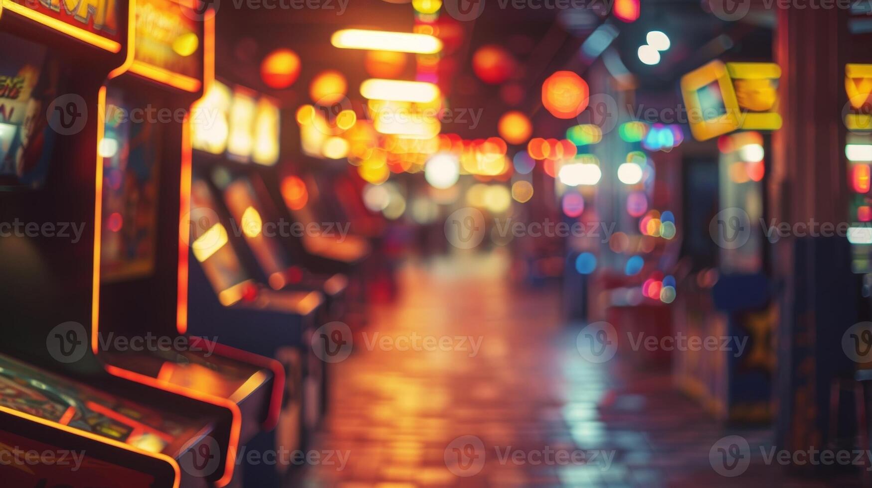 The hazy glow of the arcade machines adds to the intoxicating energy of the room photo