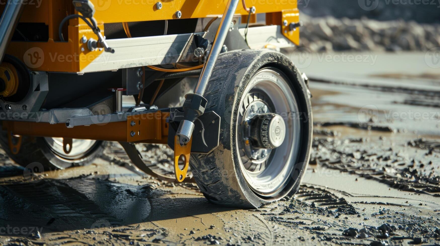 A solarpowered cement mixer eliminating the need for diesel or gasoline to mix concrete for building foundations photo