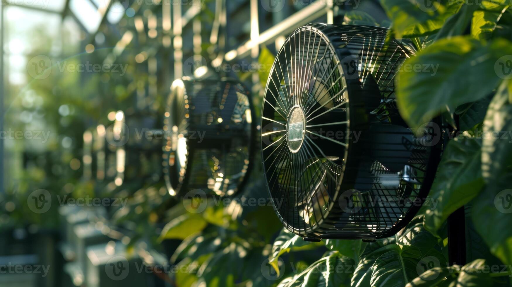 Solarpowered fans circulate warm air throughout the greenhouse ensuring
