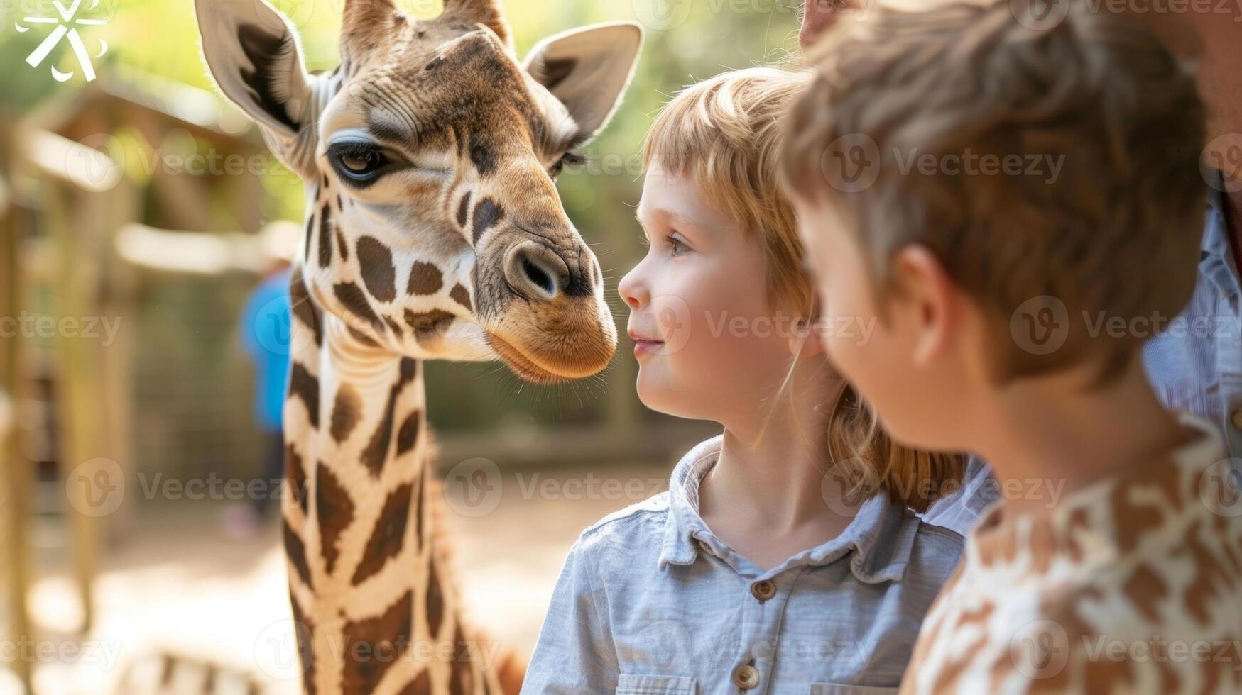 A family enjoying a day at the zoo with the parents utilizing a solarpowered locker to charge their kids tablets and keep them entertained photo