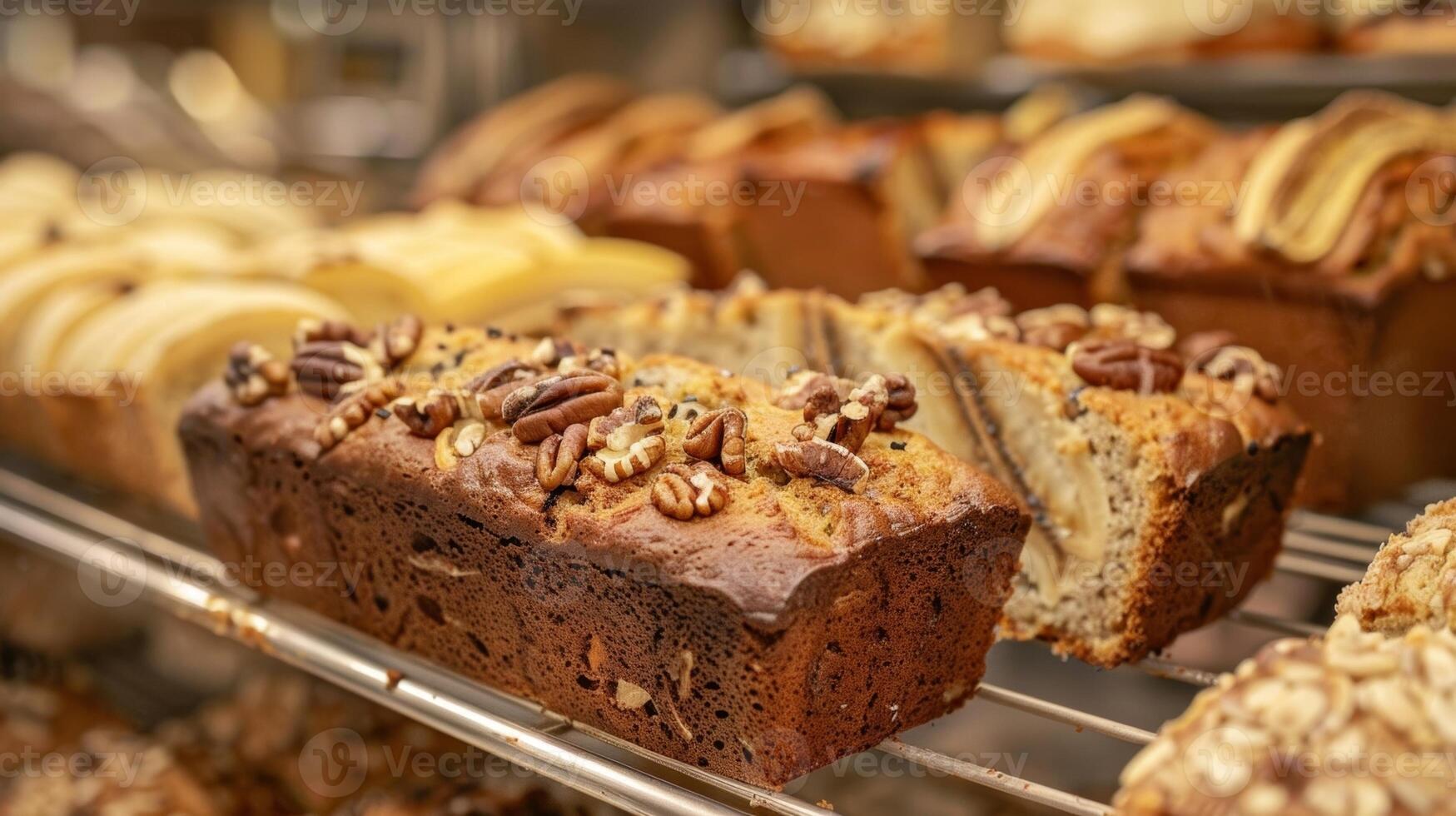 The unmistakable aroma of freshly baked banana bread filled with chunks of real banana and toasted macadamia nuts fills the shop with warmth photo