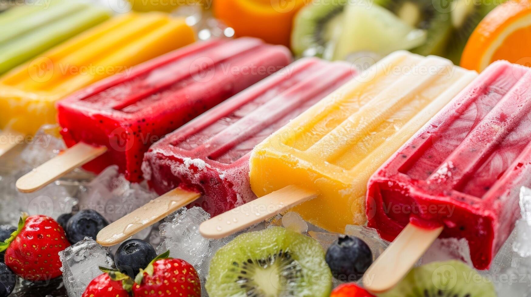 Craving soing refreshing Treat yourself to a fruity popsicle or icy slushie from the stands frozen treats menu photo