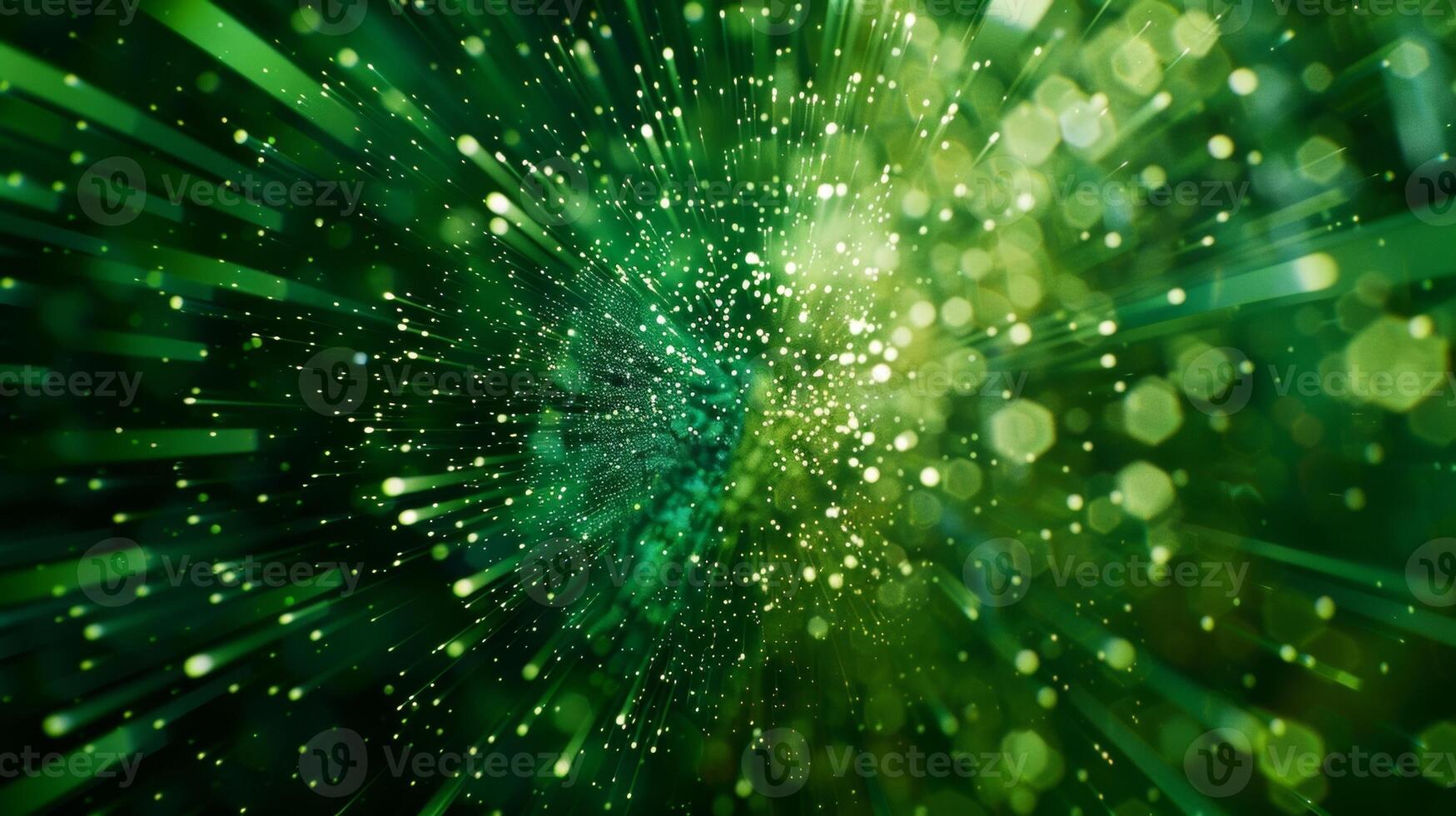 A backdrop of defocused green shapes and patterns evokes a sense of powerful computer algorithms and endless data conjuring up the world of the Matrix. photo