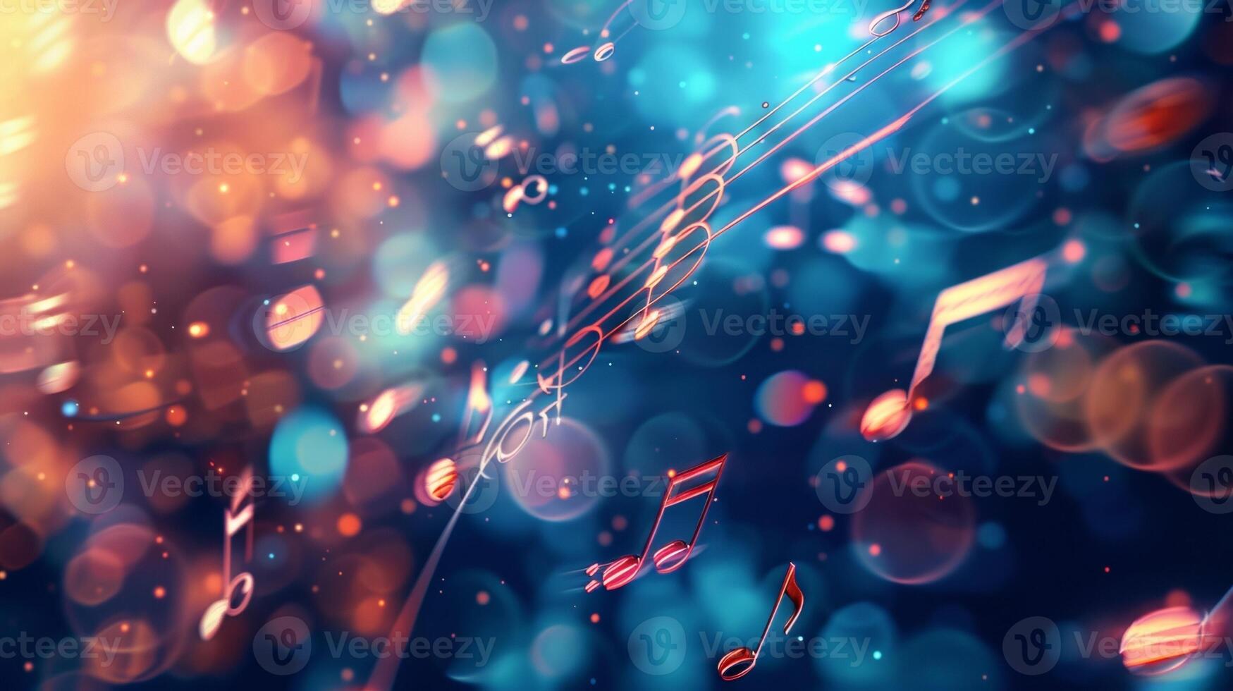 As the music notes dance across the blurred background their melodies seem to come to life enveloping the audience in a cascade of sound and movement. photo