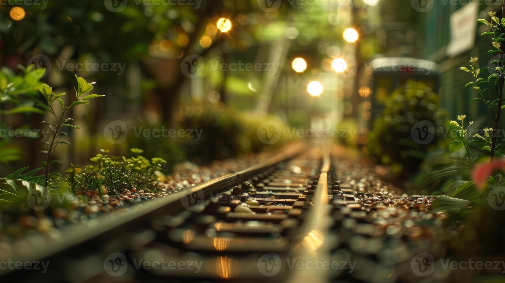The hum of electric lights mingled with the vibrations of passing trains in the defocused background giving the artificial jungle of iron an almost organic feel. photo