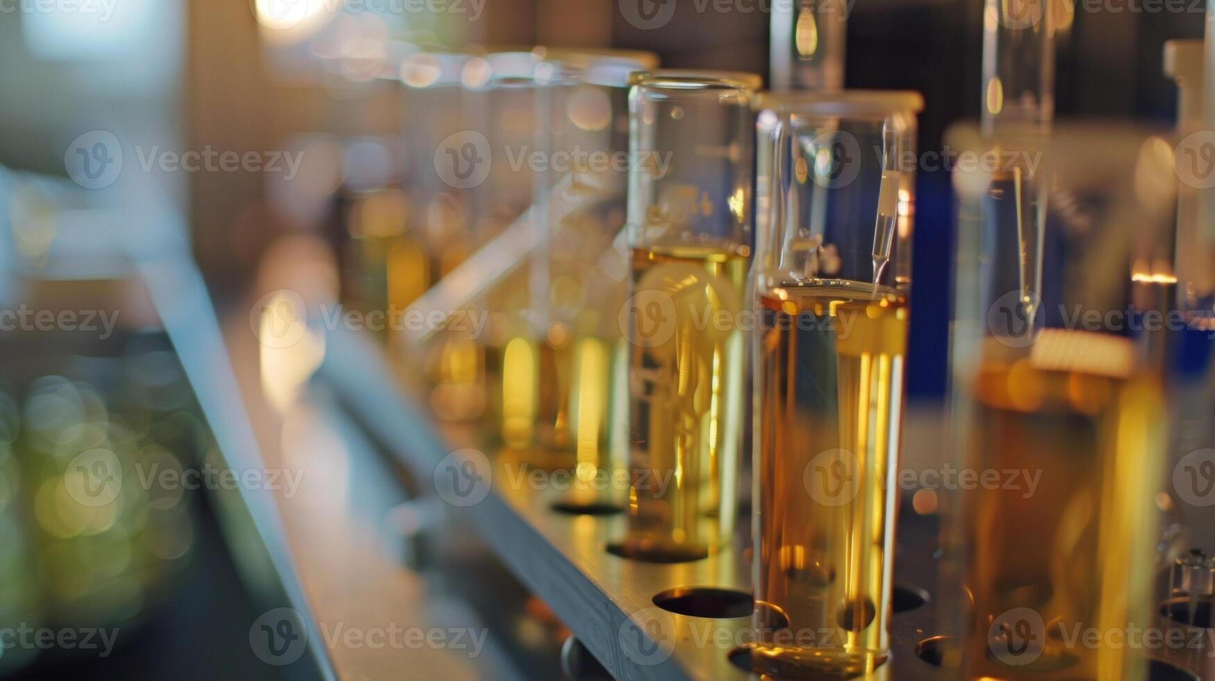 Hazy images of test tubes and measuring devices add to the sense of scientific discovery in the Environmental Science Lab as diligent scientists work to understand and combat air photo