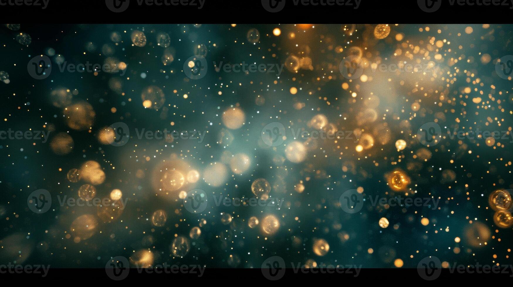 A blurred canvas of deep endless space speckled with luminous spheres that dance a the darkness. photo