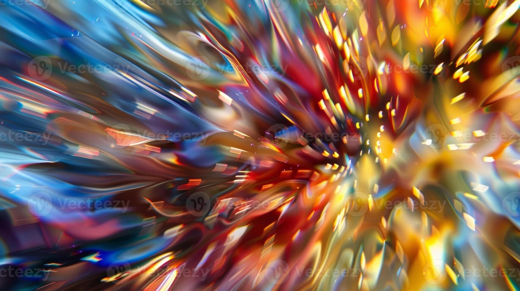 Blurry Bliss A whirlwind of blurred shapes and hues mimicking the movement of tered fireworks on a mirrored surface capturing the eye with its ethereal beauty. photo