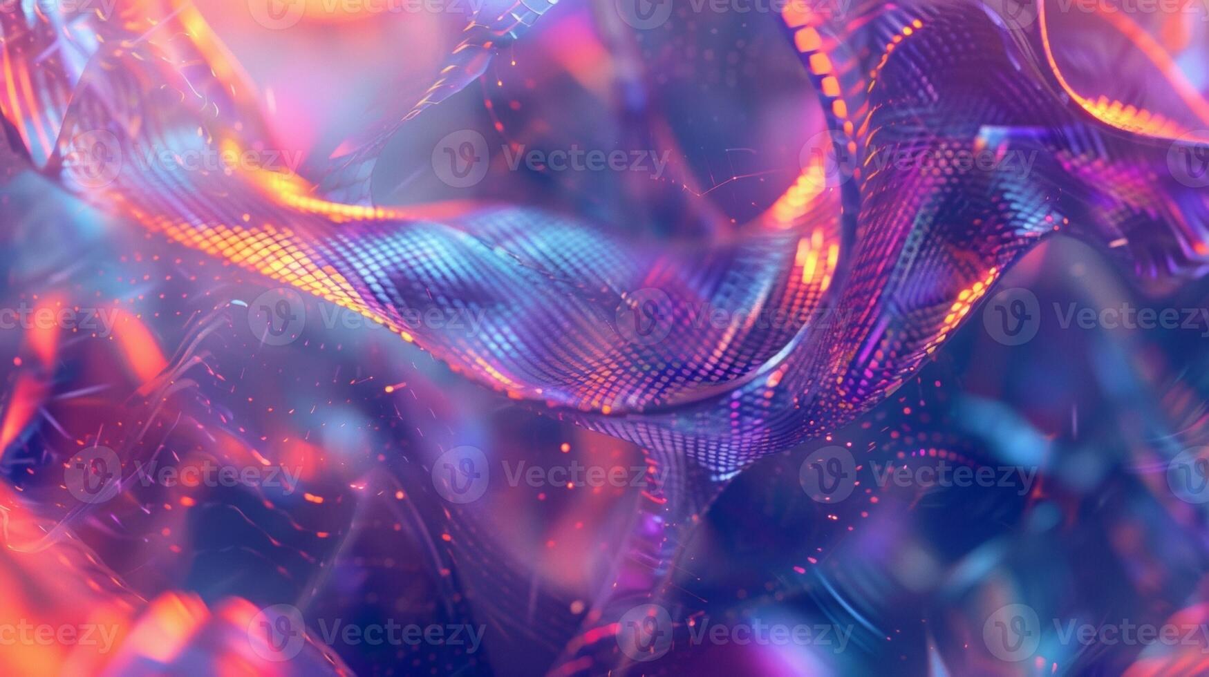 A hazy array of abstract shapes and vibrant colors create a surreal techinspired backdrop for a futuristic illusion. photo