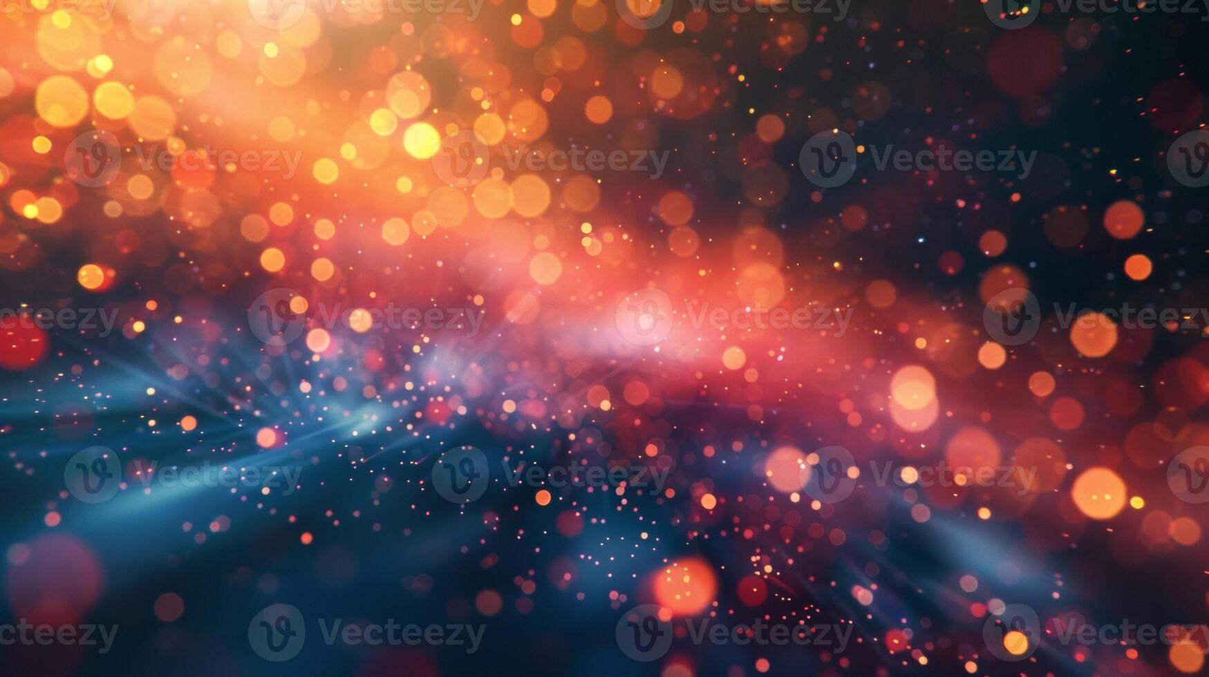 Blurred backgrounds of vibrant defocused particles transport us to a future where innovation and progress redefine our world. photo