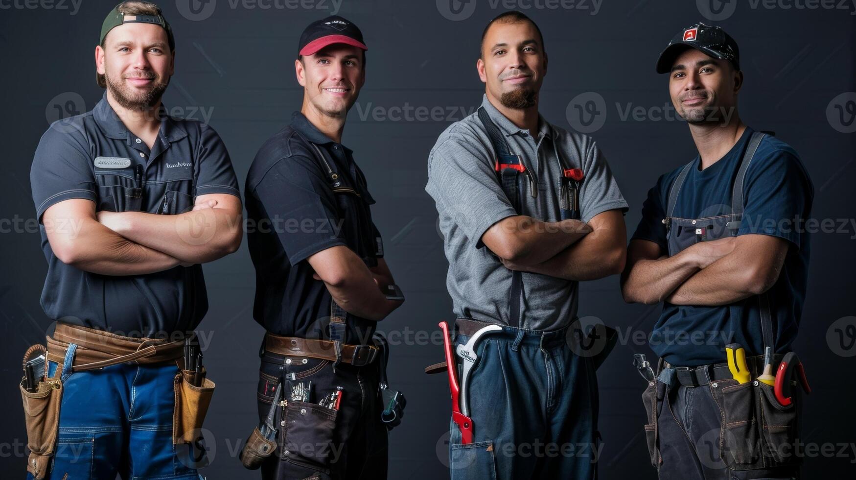 A promotional image of the repair experts posing with their tools and equipment exuding confidence and expertise in their craft photo