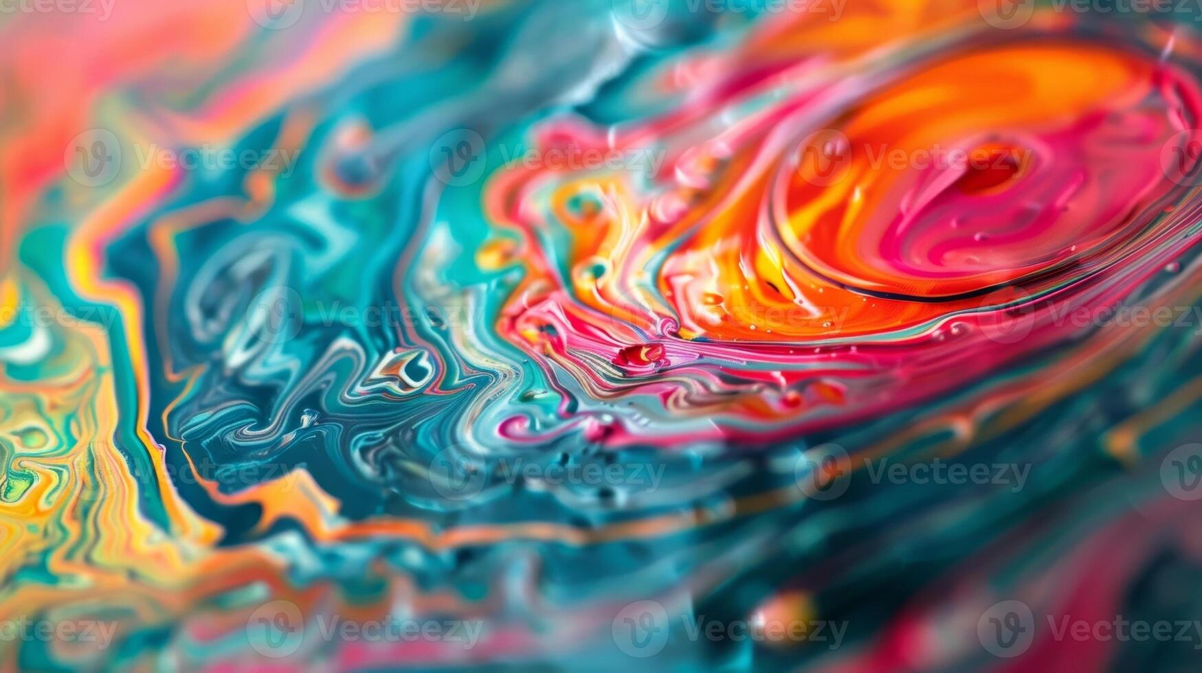 A psychedelic design with swirling patterns and vibrant colors covering the entire surface of a vinyl record photo