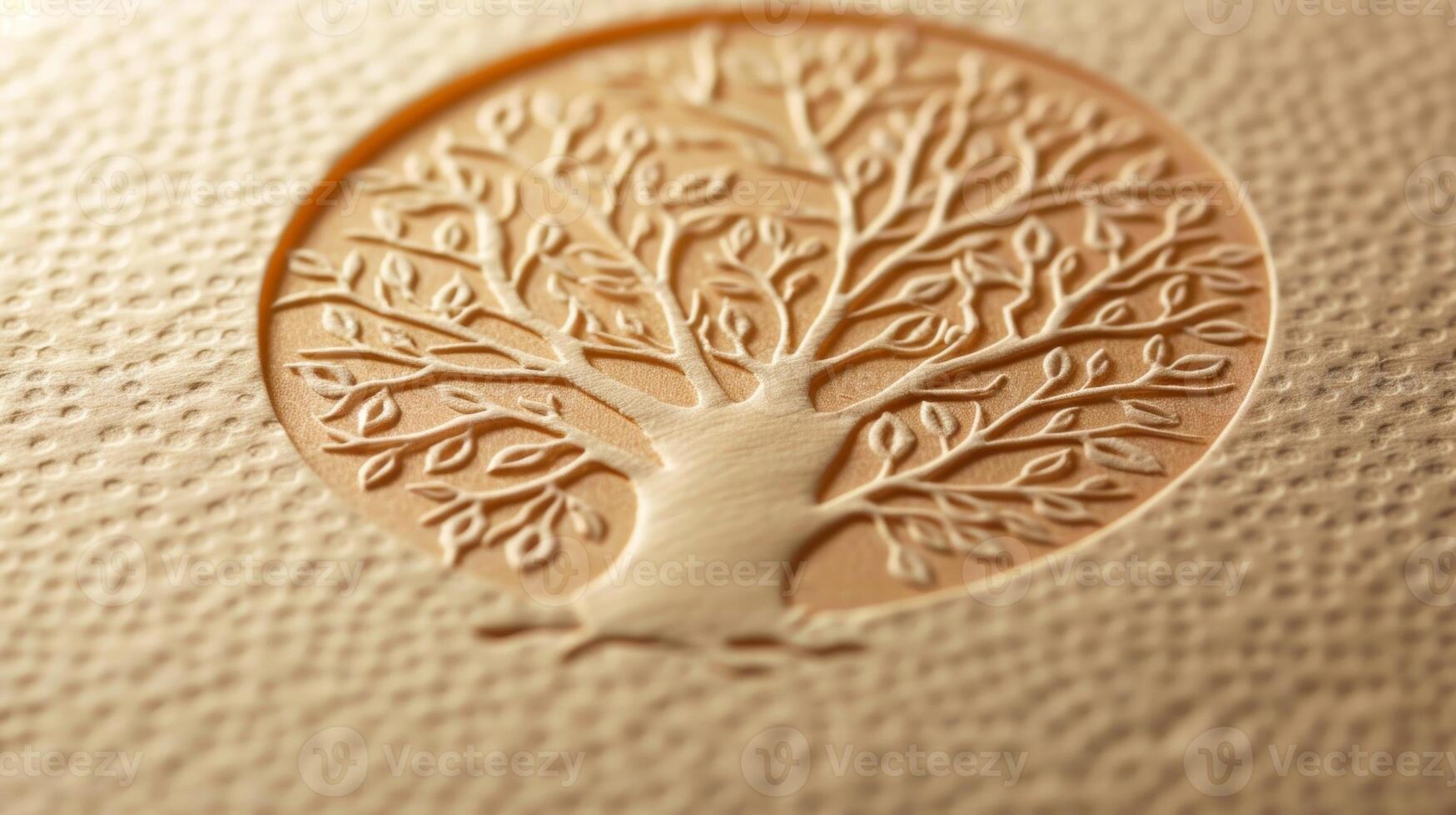 An elegant tree motif printed on a textured recycled paper card adds a touch of sophistication photo
