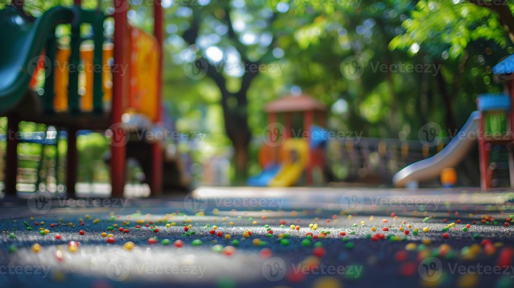Blurry obstacles tered throughout the park offering endless opportunities for fun and excitement photo