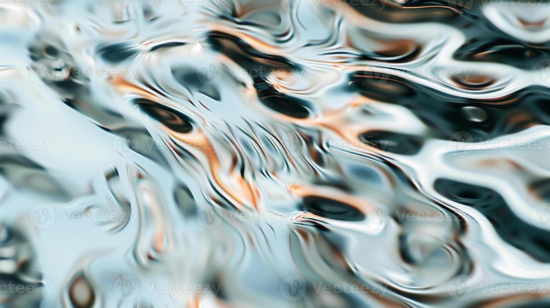 Distorted reflections dancing on the rippling surface photo