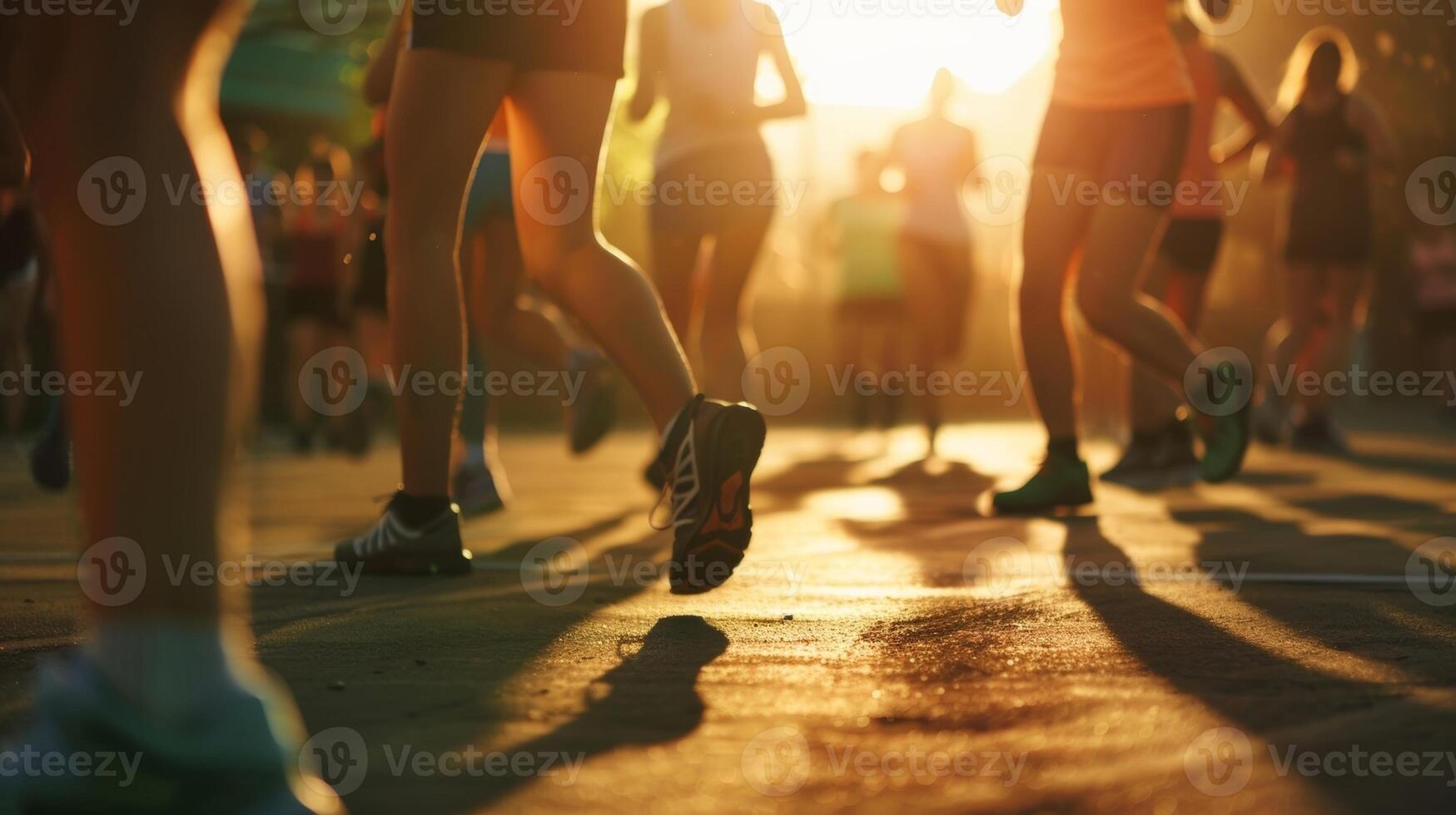 Unclear individuals push through the burn in a bootcamp class photo