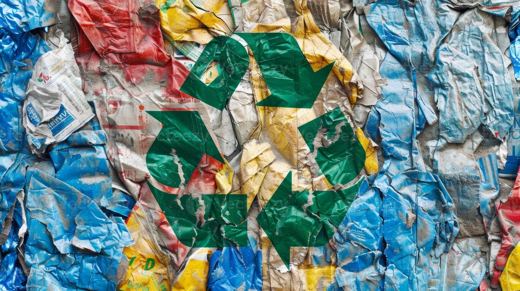 A label with a recycled symbol highlighting the use of postconsumer materials in the product photo