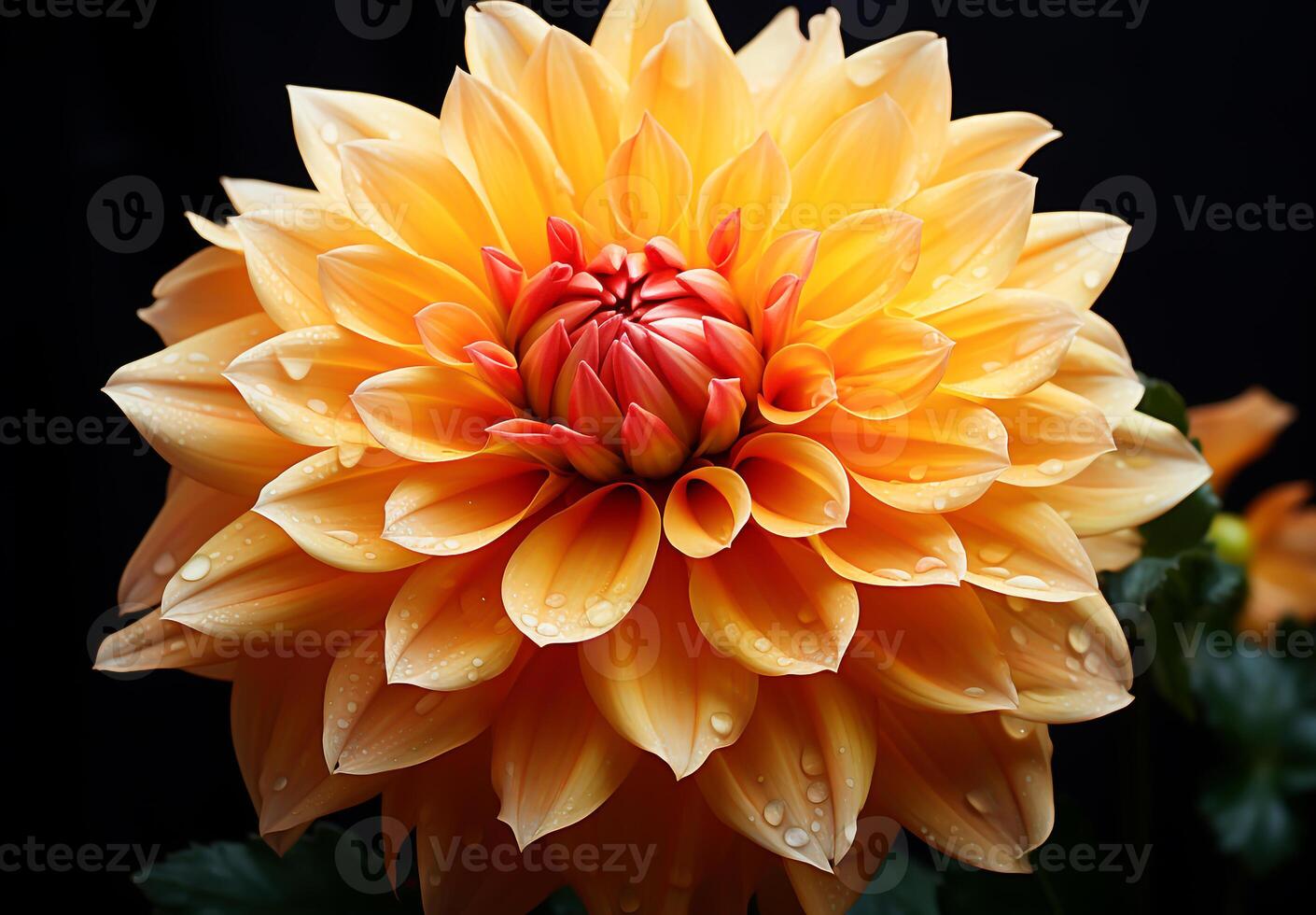 Dahlia isolated on dark background. Spring and wonderful natural flowers photo