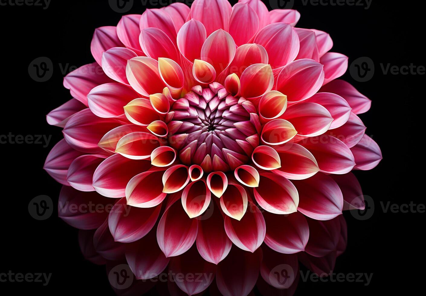 Dahlia isolated on dark background. Spring and wonderful natural flowers photo