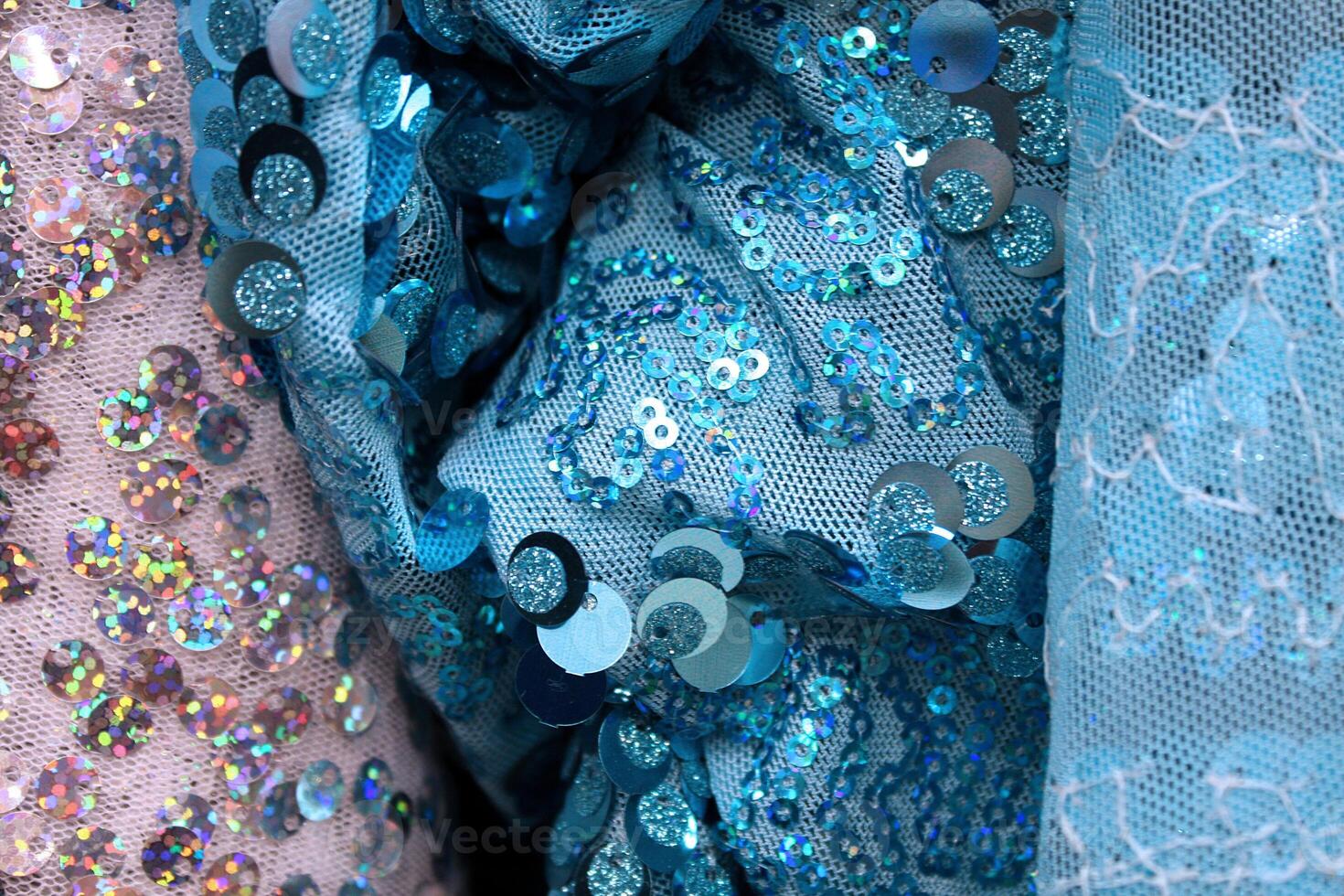 Sparkly Sequined Tulle Fabric Background photo
