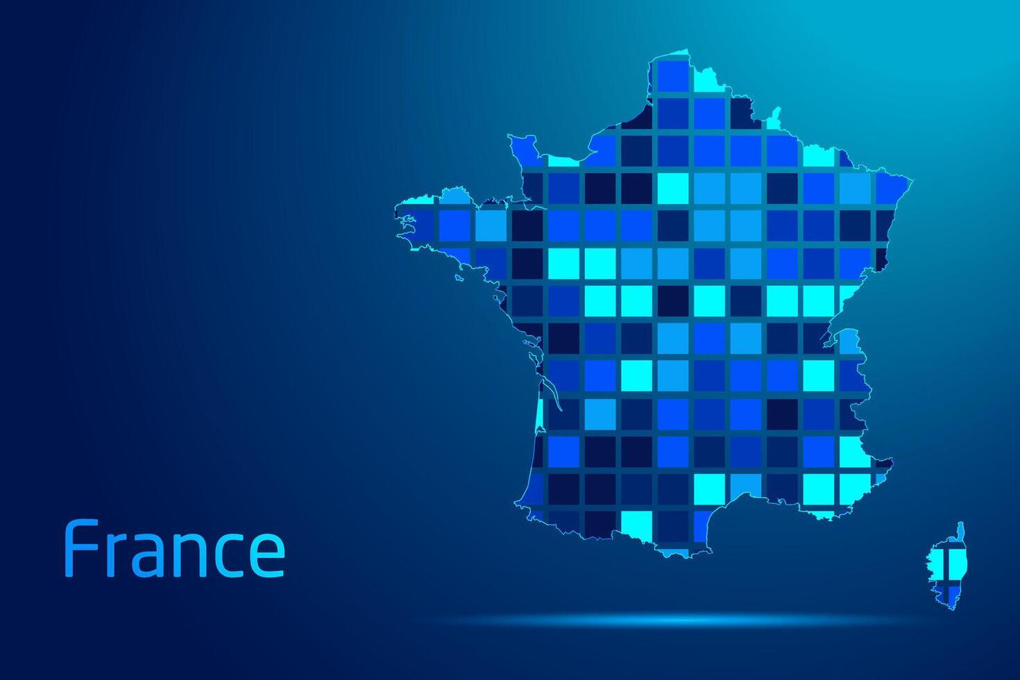concepts of France Network Digital Technology Graphic illustration. Blue Color. Internet Futuristic Concept Map. vector
