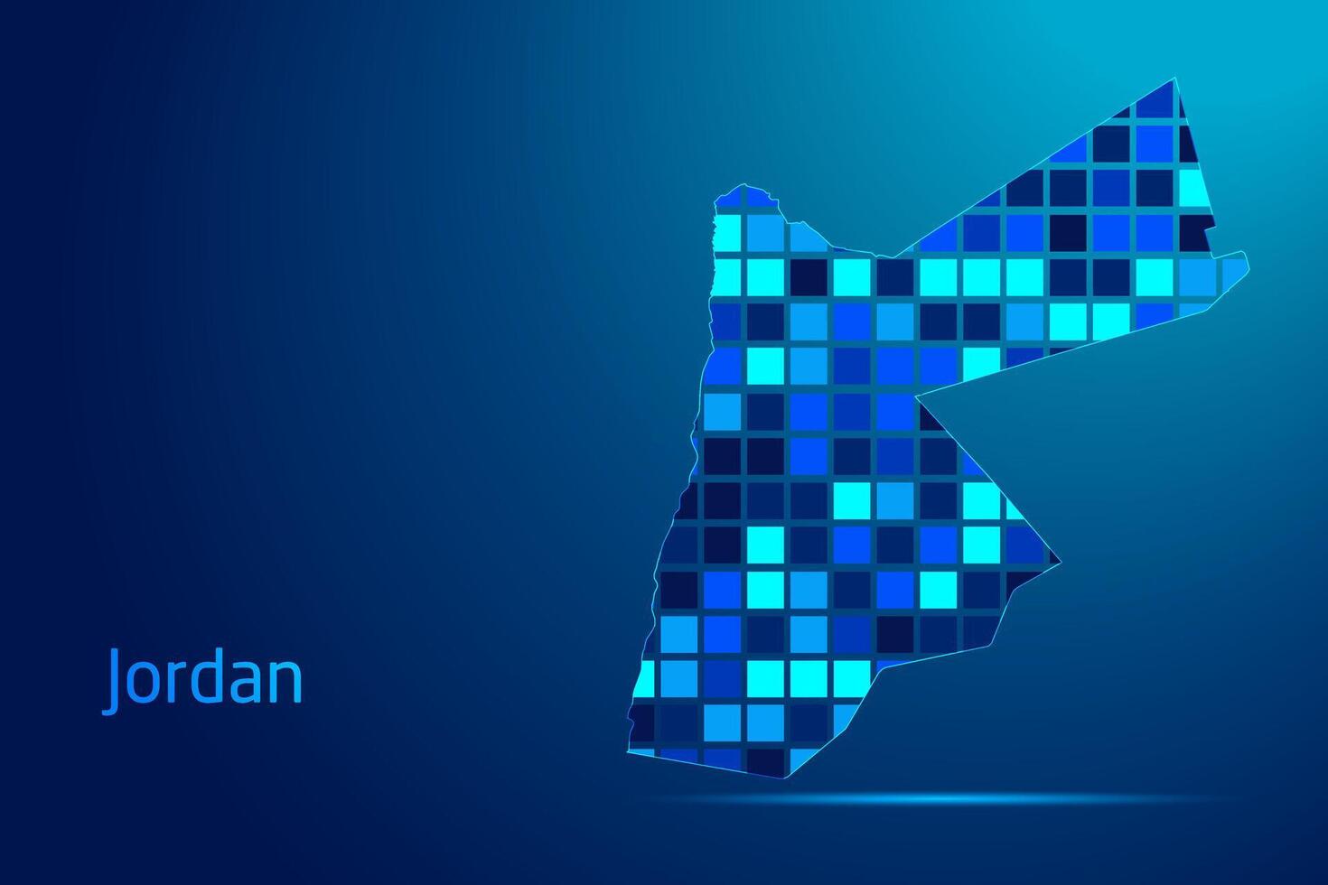 concepts of Jordan Network Digital Technology Graphic illustration. Blue Color. Internet Futuristic Concept Map. vector
