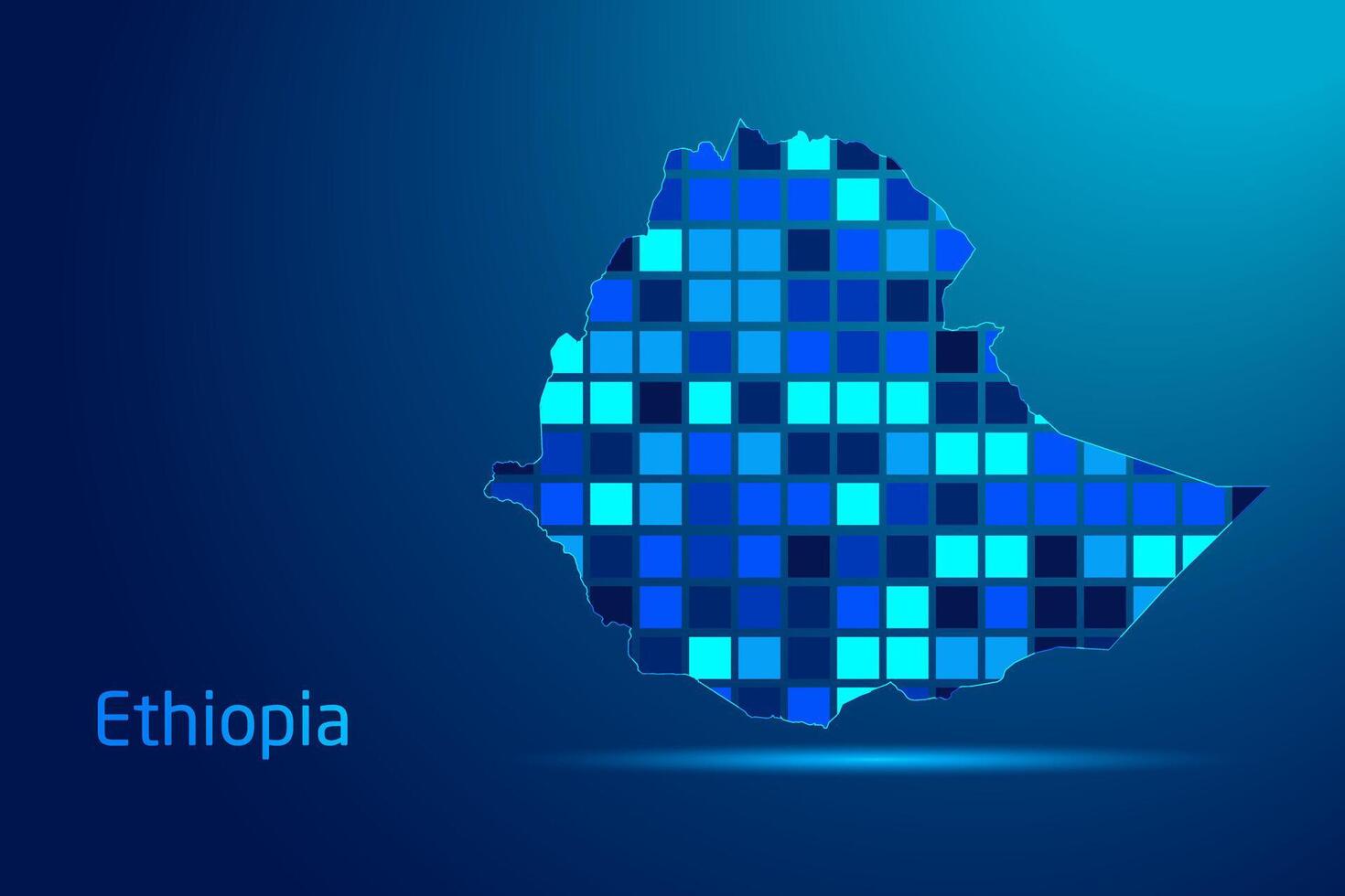 concepts of Ethiopia Network Digital Technology Graphic illustration. Blue Color. Internet Futuristic Concept Map. vector