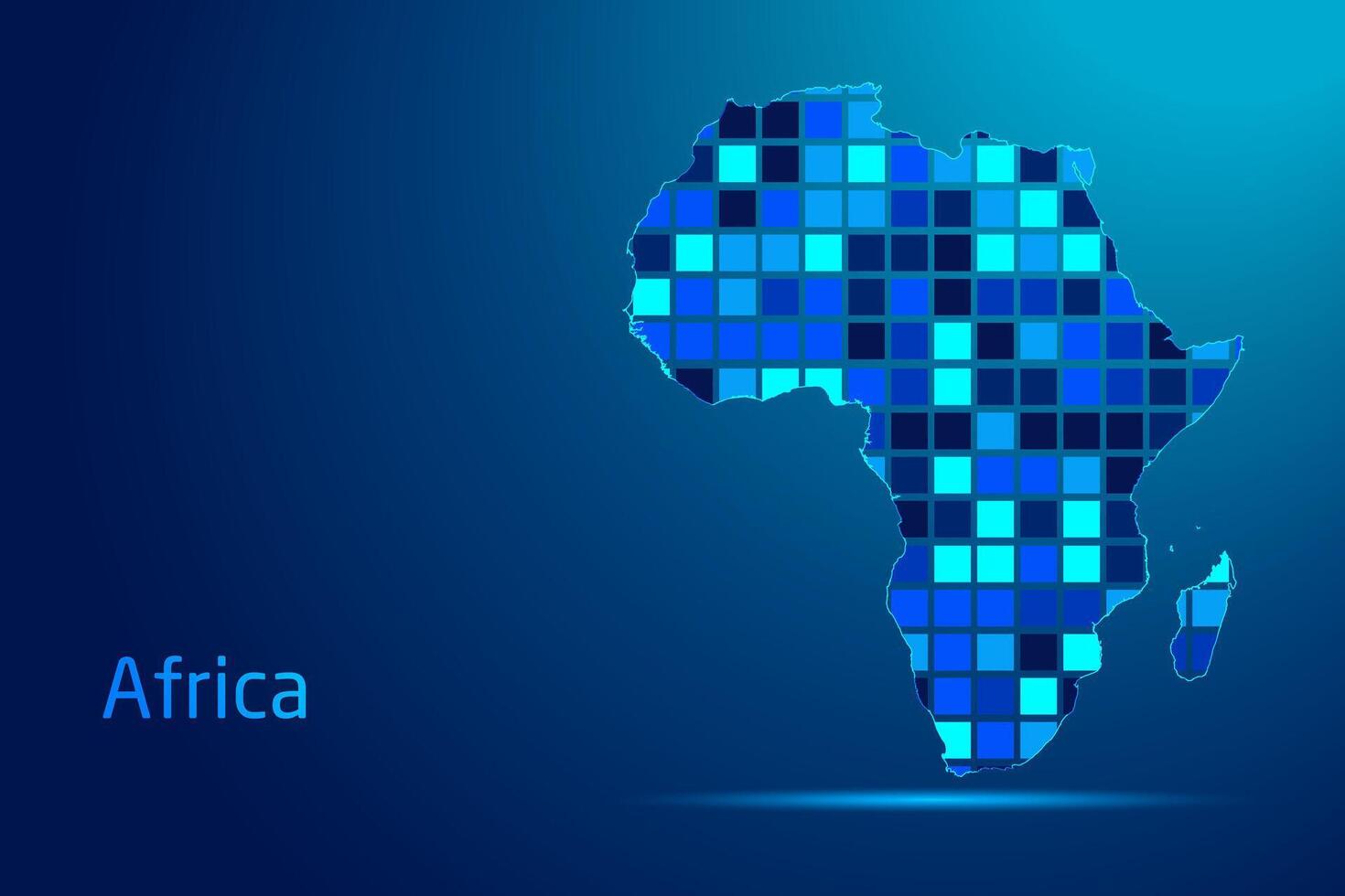 concepts of Africa Network Digital Technology Graphic illustration. Blue Color. Internet Futuristic Concept Map. vector
