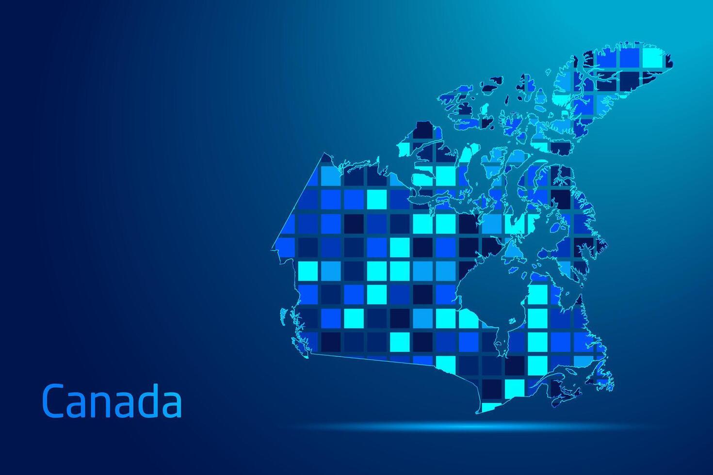 concepts of Canada Network Digital Technology Graphic illustration. Blue Color. Internet Futuristic Concept Map. vector