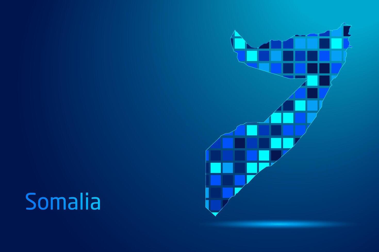 concepts of Somalia Network Digital Technology Graphic illustration. Blue Color. Internet Futuristic Concept Map. vector