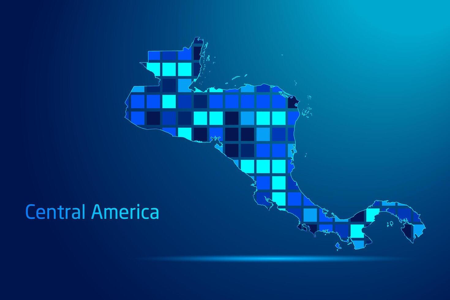 concepts of Central America Network Digital Technology Graphic illustration. Blue Color. Internet Futuristic Concept Map. vector