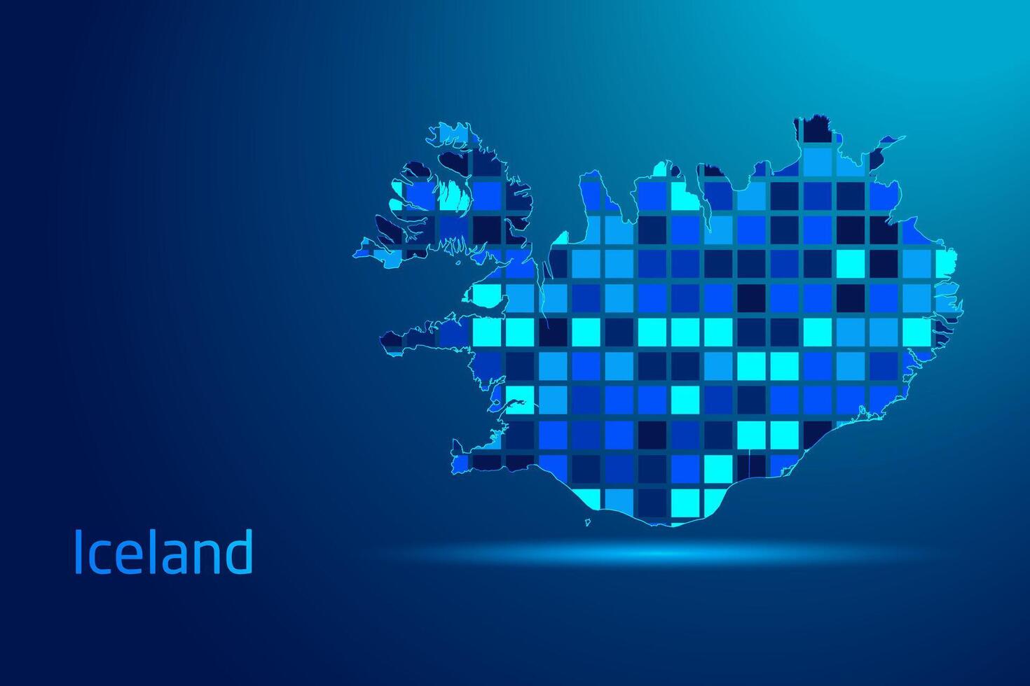 concepts of Iceland Network Digital Technology Graphic illustration. Blue Color. Internet Futuristic Concept Map. vector