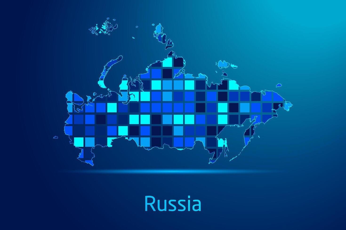 concepts of Russia Network Digital Technology Graphic illustration. Blue Color. Internet Futuristic Concept Map. vector