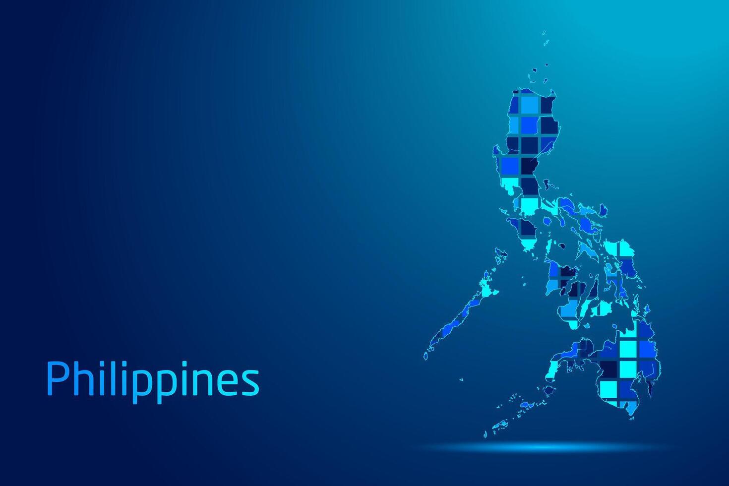 concepts of Philippines Network Digital Technology Graphic illustration. Blue Color. Internet Futuristic Concept Map. vector