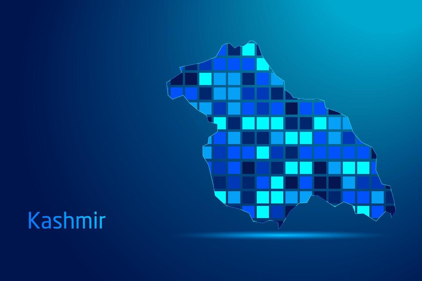 concepts of Kashmir Network Digital Technology Graphic illustration. Blue Color. Internet Futuristic Concept Map. vector