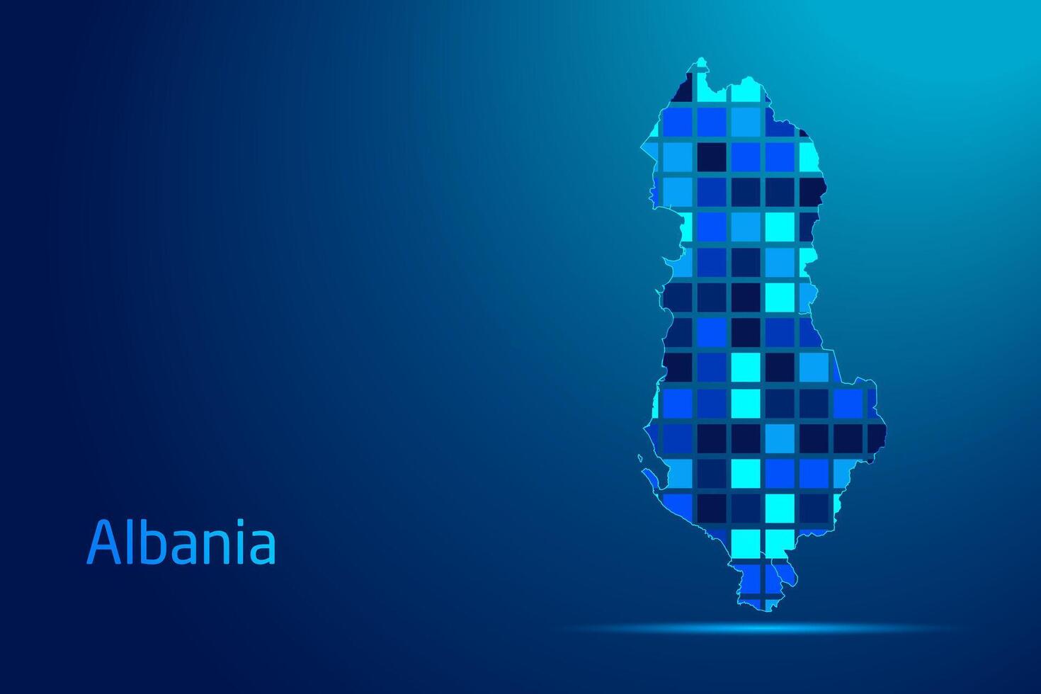 concepts of Albania Network Digital Technology Graphic illustration. Blue Color. Internet Futuristic Concept Map. vector