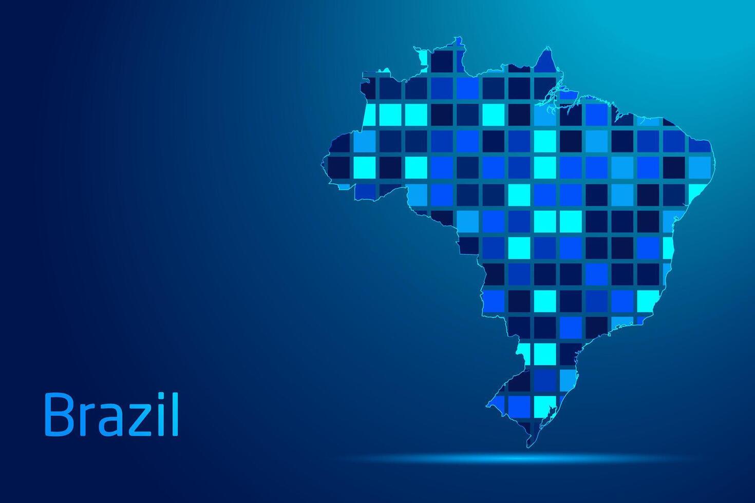 concepts of Brazil Network Digital Technology Graphic illustration. Blue Color. Internet Futuristic Concept Map. vector