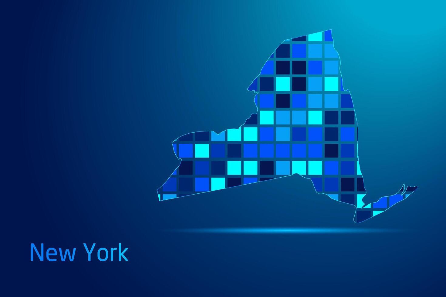 concepts of New York Network Digital Technology Graphic illustration. Blue Color. Internet Futuristic Concept Map. vector