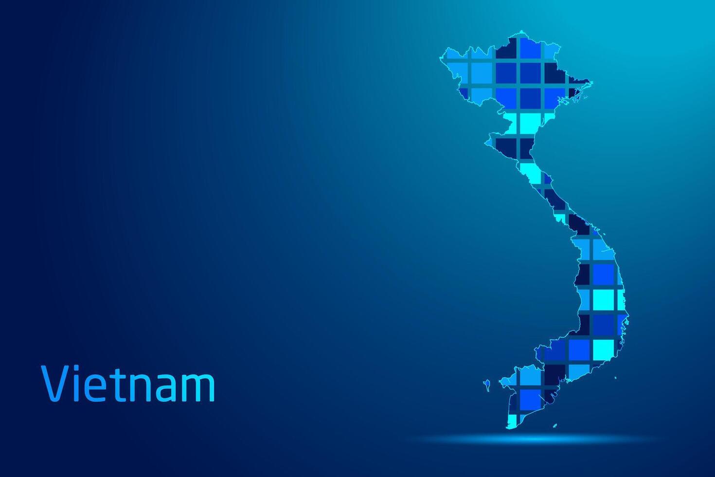 concepts of Vietnam Network Digital Technology Graphic illustration. Blue Color. Internet Futuristic Concept Map. vector