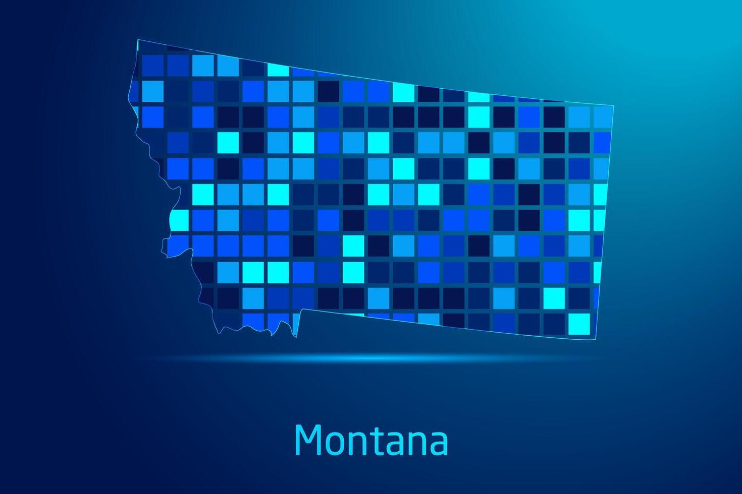 concepts of Montana Network Digital Technology Graphic illustration. Blue Color. Internet Futuristic Concept Map. vector