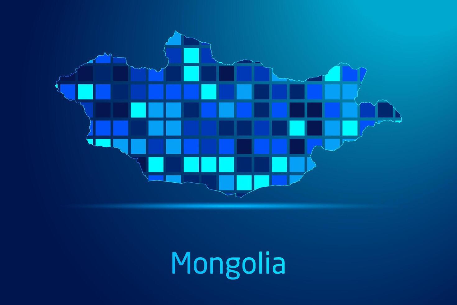 concepts of Mongolia Network Digital Technology Graphic illustration. Blue Color. Internet Futuristic Concept Map. vector